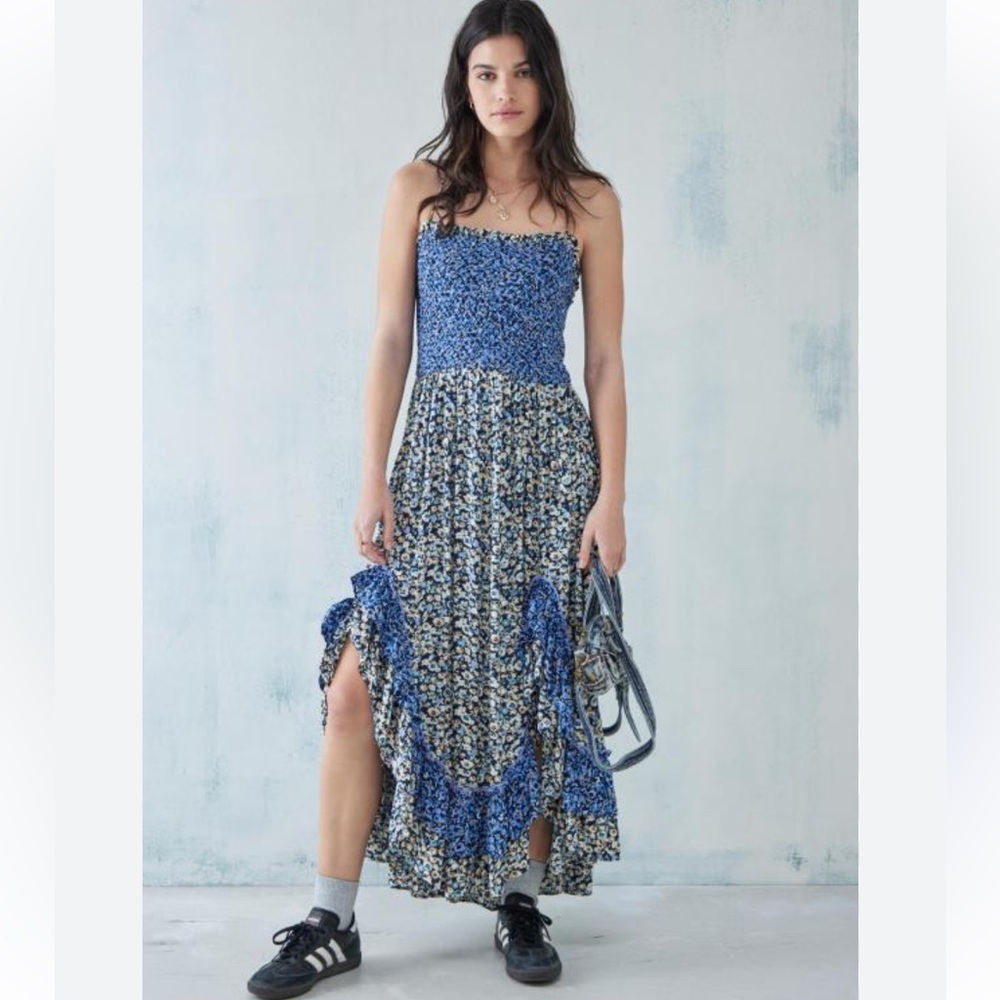 Free People Blue one I love midi dress size‎ xs